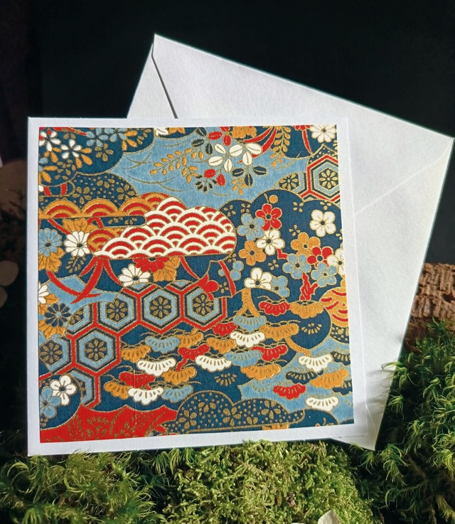 Carte - enveloppe - papier washi - motifs japonais - La&Titia 