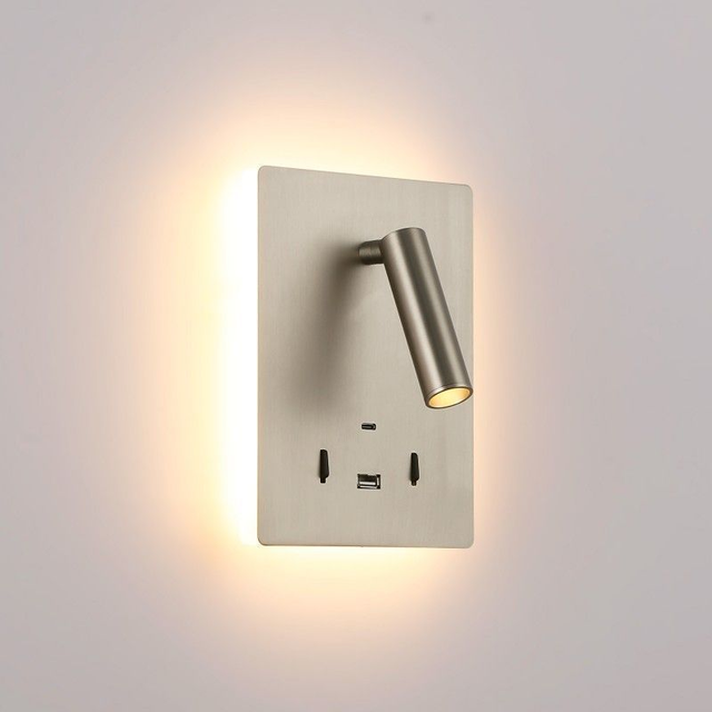 Applique murale "USBDI" - 3W + 12W - 2700K - USB+USB-C