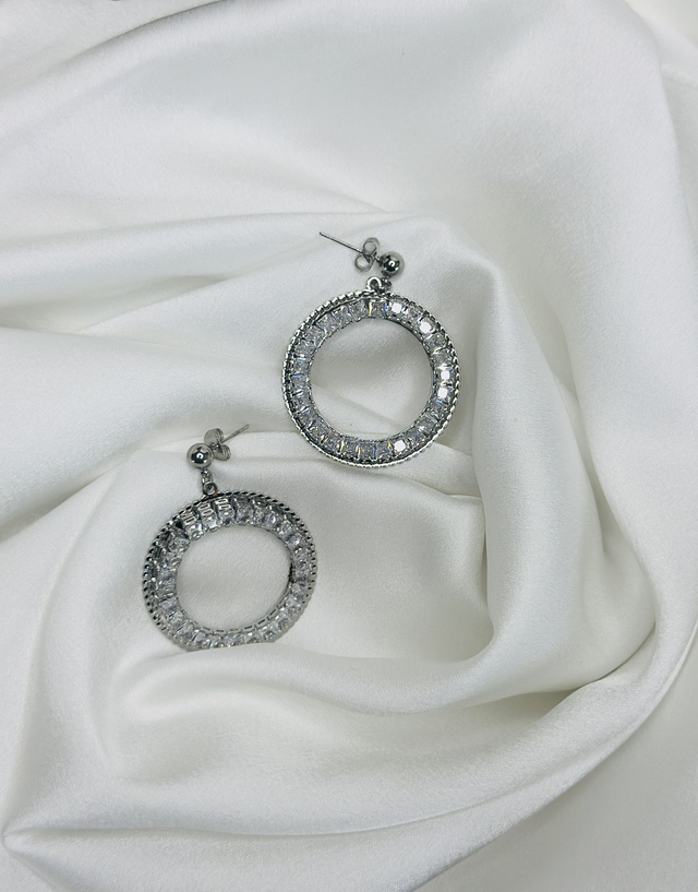 9-Boucles d'oreilles pendantes strass