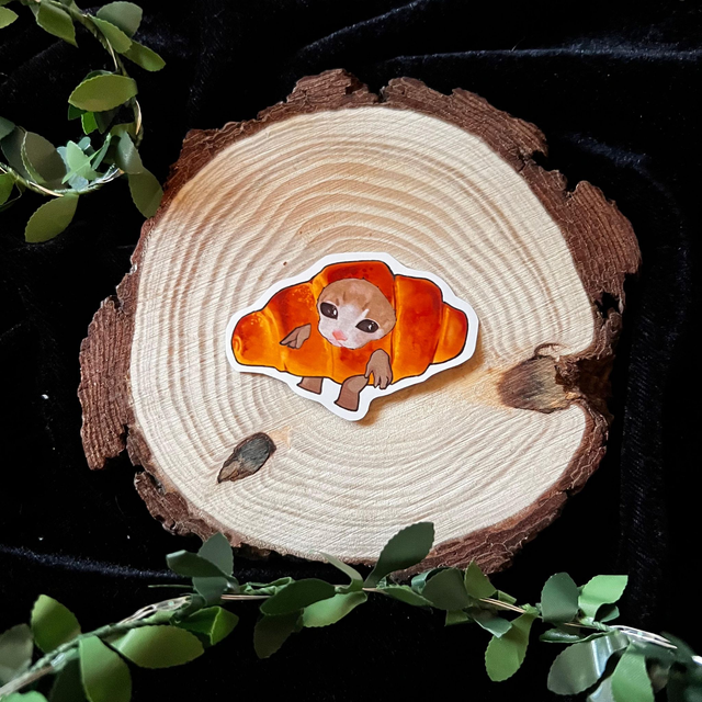 Sticker Gatos comida // Croissant