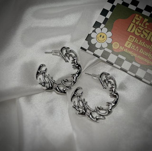 Silver Hoop Alt Earrings