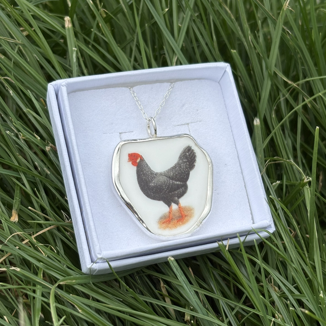 Recycled Pottery & Recycled Silver Necklace