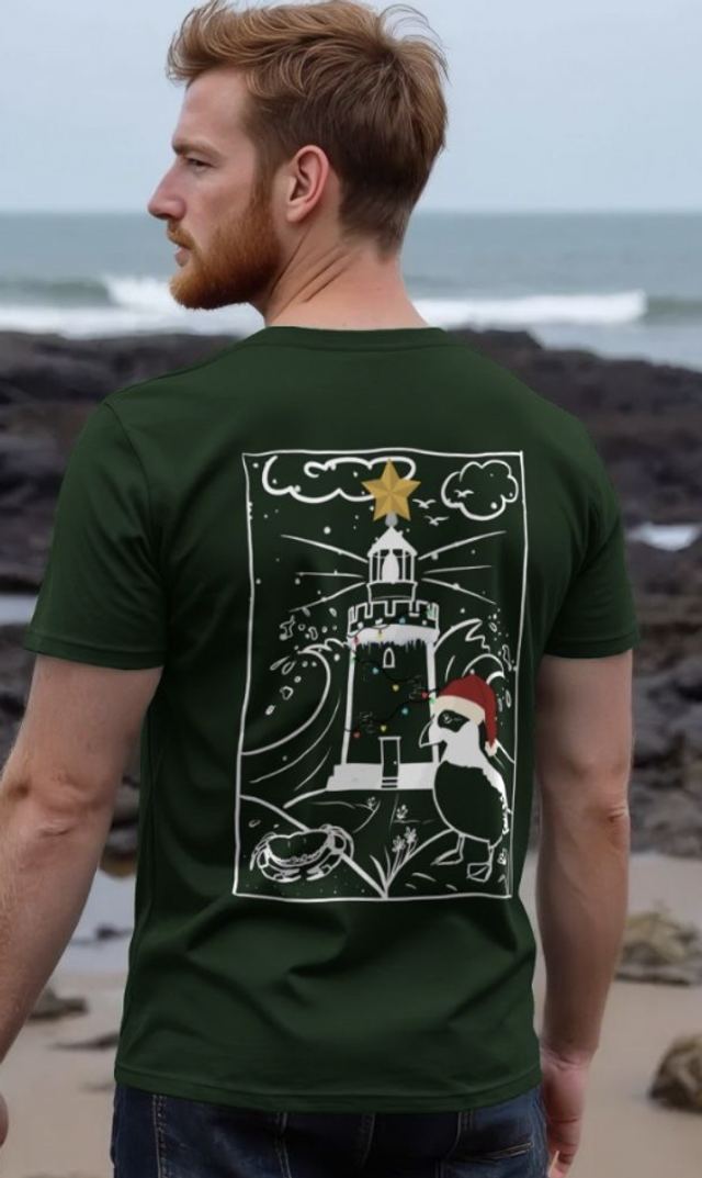 Mens Lighthouse Christmas T