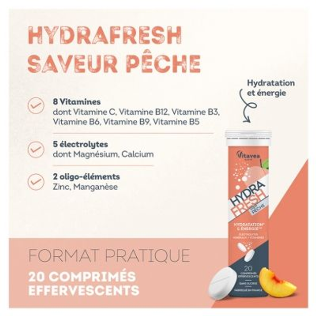 Vitavea Hydrafresh Hydratation et Énergie Ananas – Solution isotonique