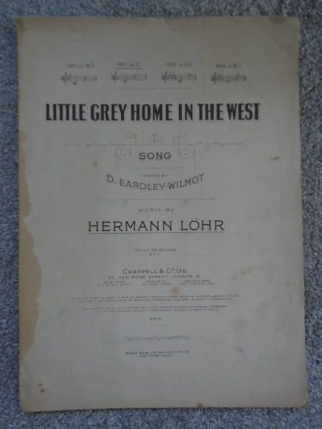 Little Grey Home in the West Song Antique Sheet Music 1913 Hermann Lohr