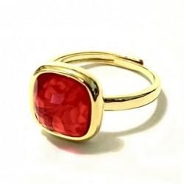 Anello donna in bronzo giallo con cristallo 