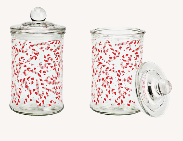 Voorraadpot zuurstokmotief van glas transparant, 600ml