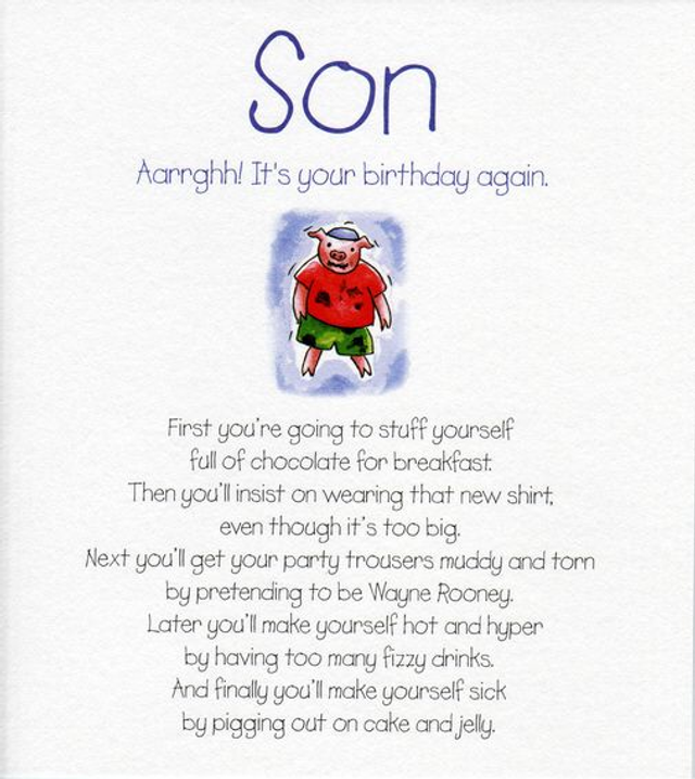 Birthday Card -Son, Aarrghh! It's Your Birthday Again
