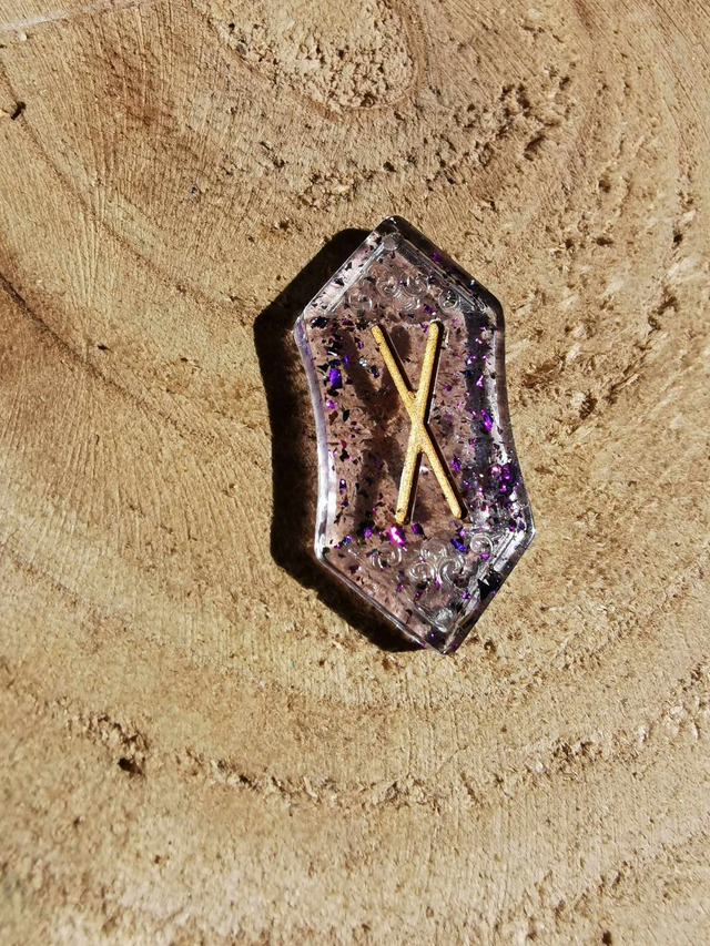 Gebo transparent violet et paillettes