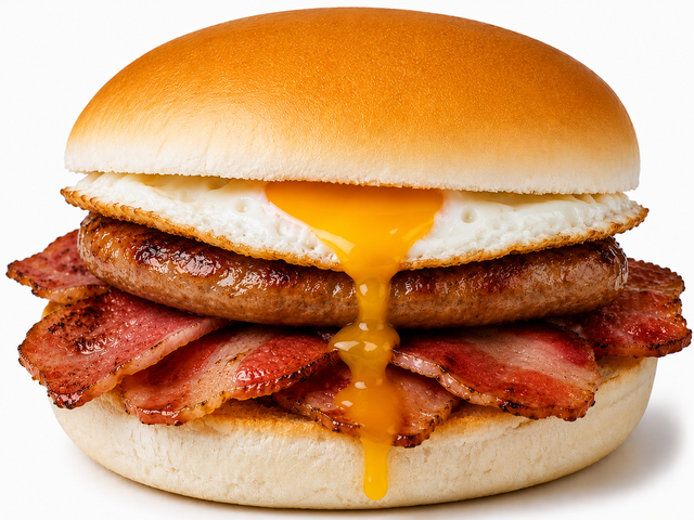 Jumbo Bacon, Sausage &amp; Egg Bap