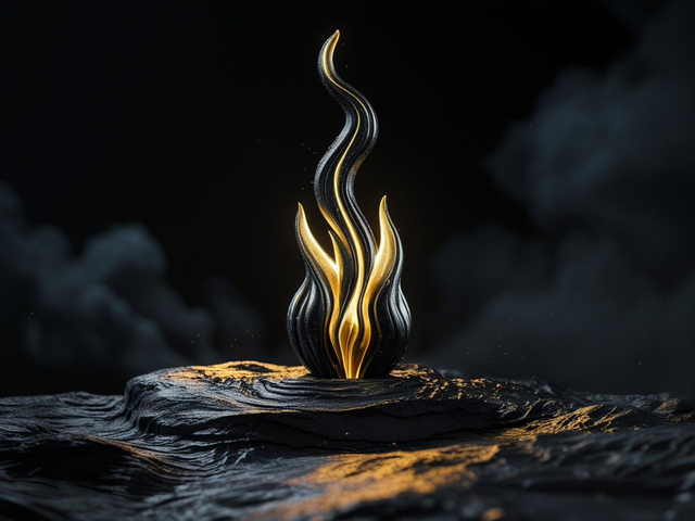 Black-Gold Flame - SAME DAY DELIVERY 