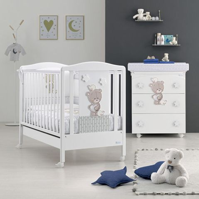 Lettino + Bagnetto + Piumone 3 pz. Love Me Bianco Azzurra Design