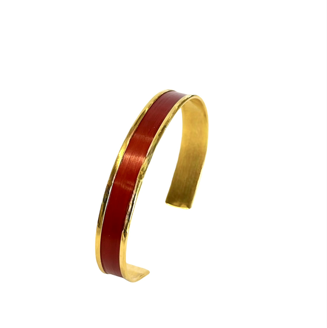 ROUGE PASSION Bracelet Marqueterie de paille  