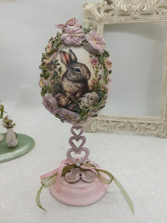 Sweet bunny goose egg lilac,pink and green