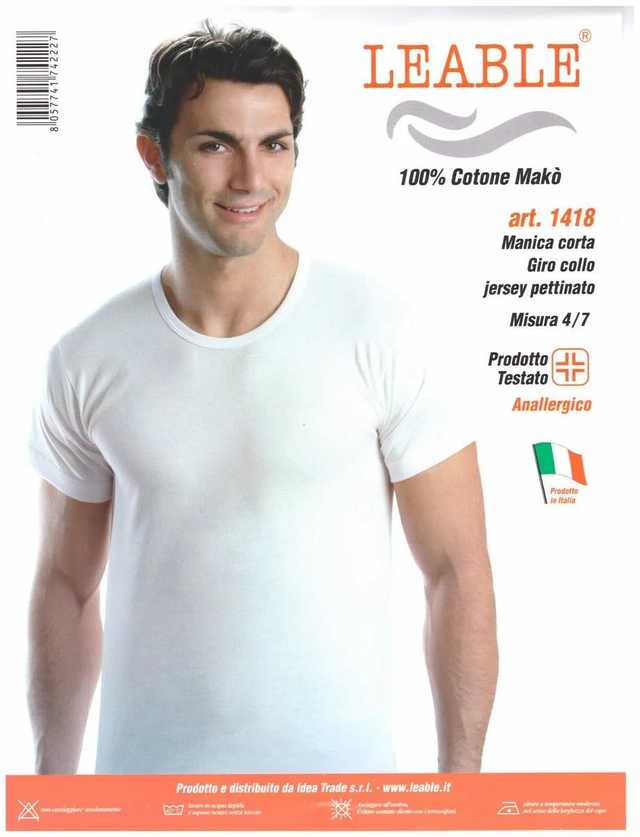 3 maglia uomo mezza manica leable blu 