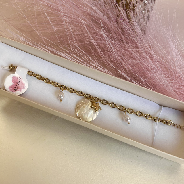 Bracciale acciaio conchiglia