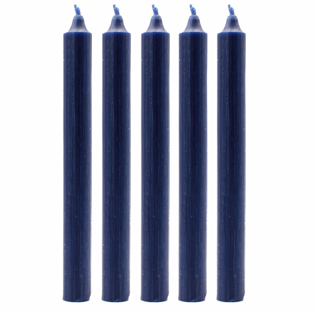 Pack of 5 Navy Solid Colour Dinner Candles