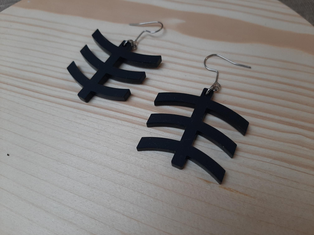Petites boucles d&#039;oreilles &quot;vestige&quot; - PMMA noir mat - Collection Apu