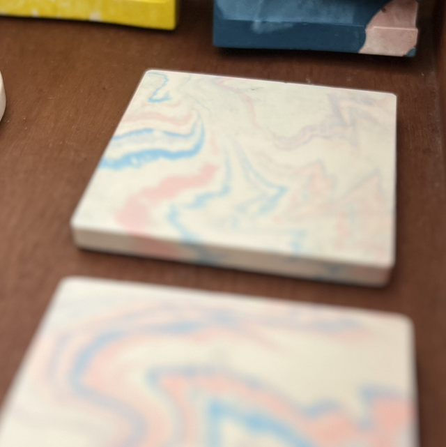 Coasters - square -*seconds* - pale pink and blue