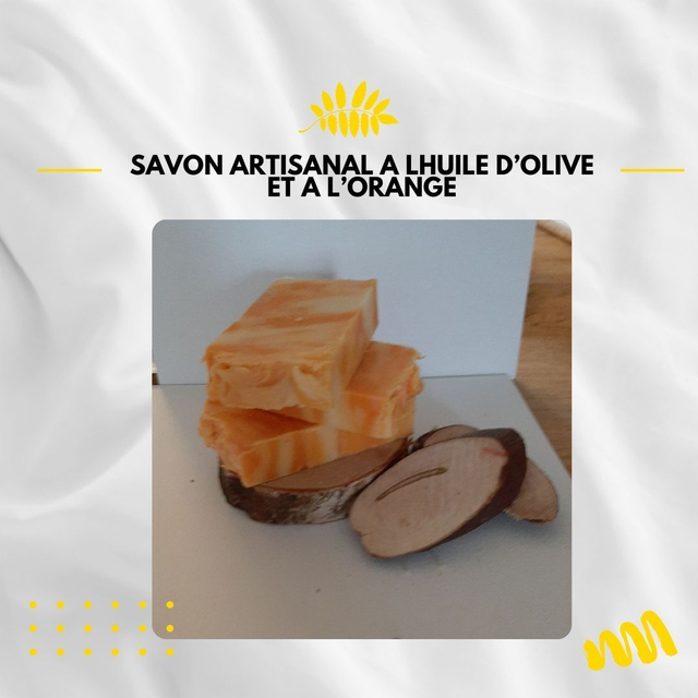 Savon artisanal à l'huile d'olive et à l'orange