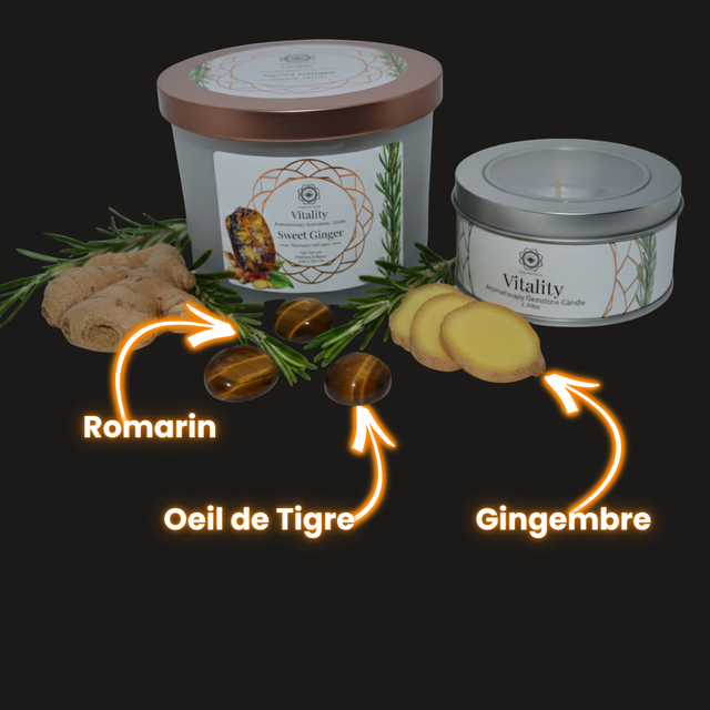 Bougie Green Tree : Vitalité - Oeil de Tigre + Gingembre et Romarin 