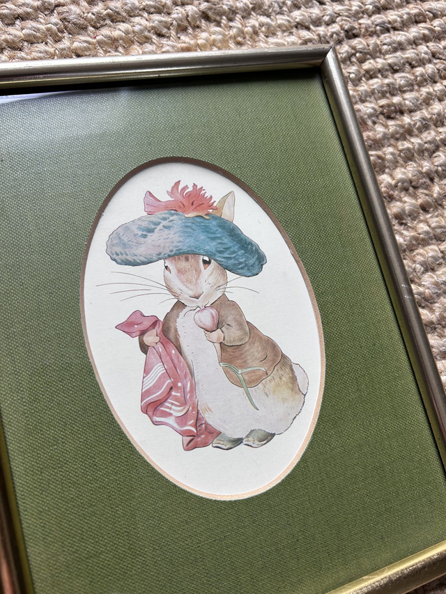 Beatrix Potter Framed Vintage Print of Benjamin Bunny