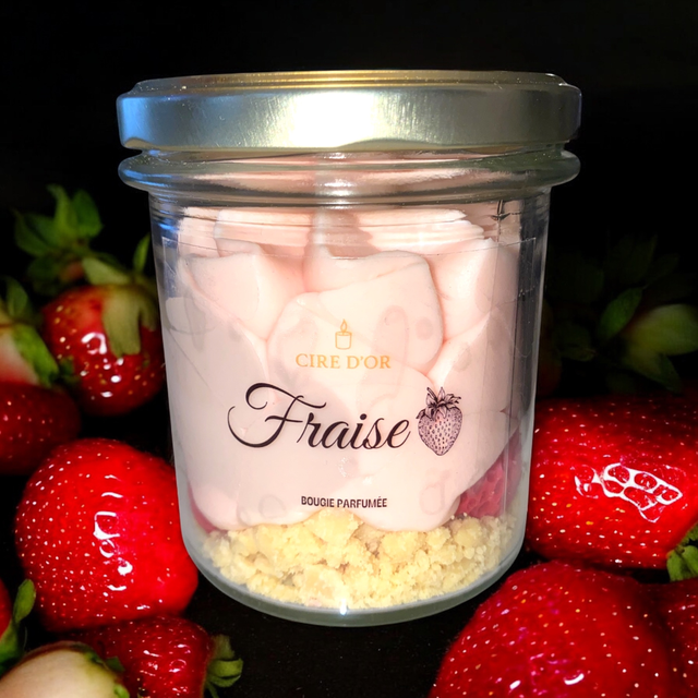 Bougie gourmande fraise 