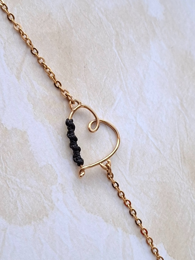 Bracelet cœur tissé Version Black