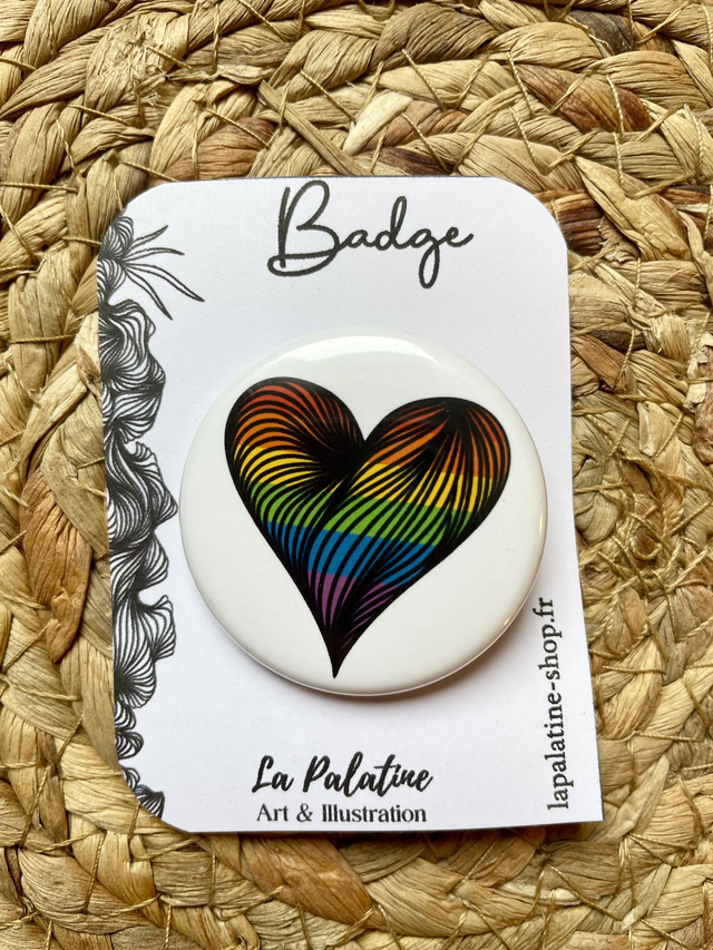 Badge coeur pride