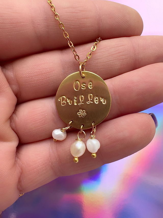 Collier médaille " Ose briller "