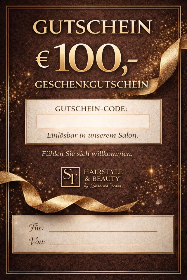 Geschenkgutschein – Hairstyle & Beauty by Susanne Tress € 100,-