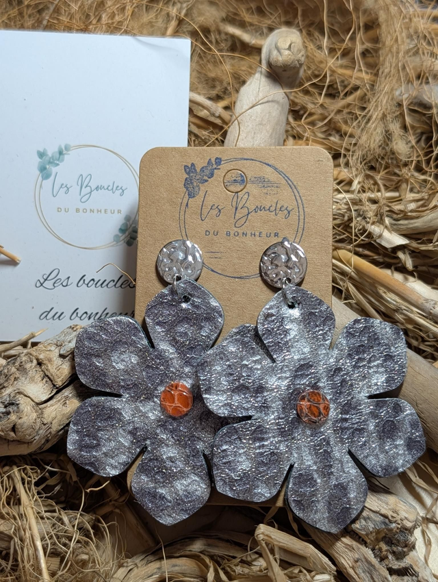 Boucles d'oreilles Ginette argenté gi042