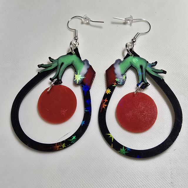 Boucles d'oreilles Grinch