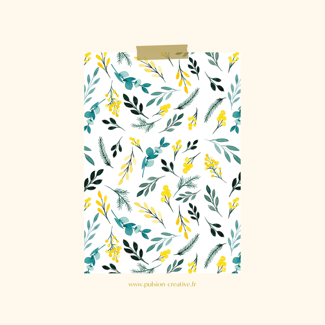 Carte postale aquarelle - Feuillages