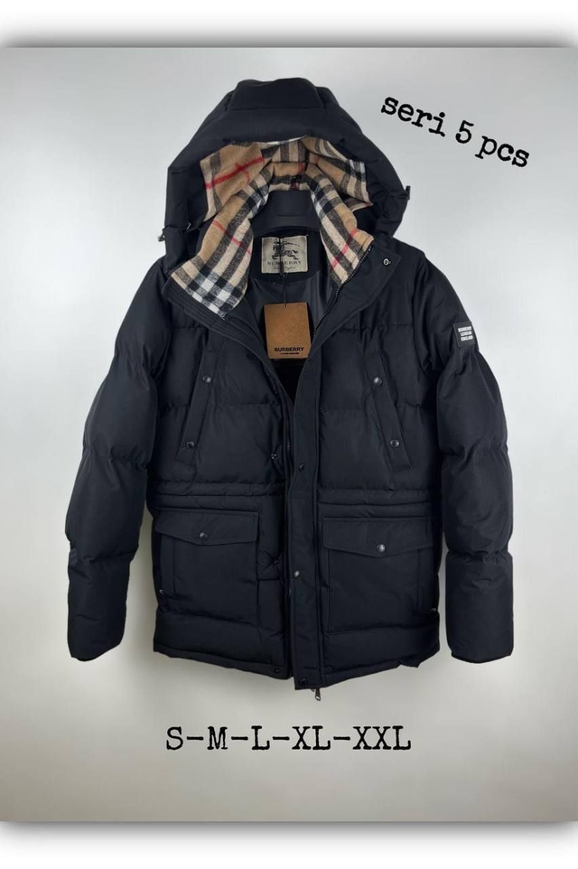 Burberry gabardīna dūnu jaka ar noņemamu kapuci