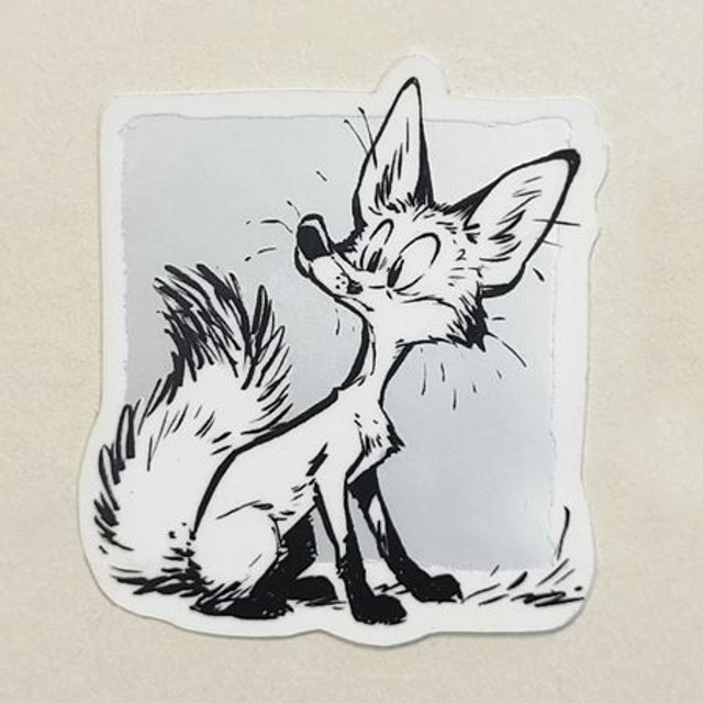 Ink fox silver shine sticker