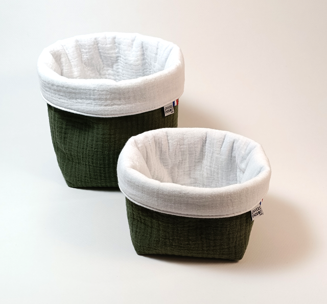 Paniers en double gaze unie couleur vive