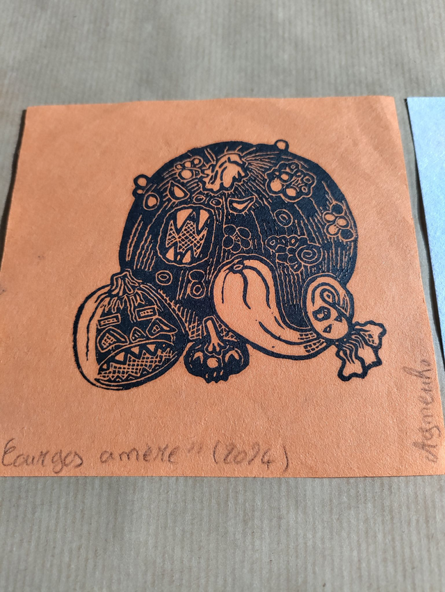 Courges amères, format carré 12X12 cm