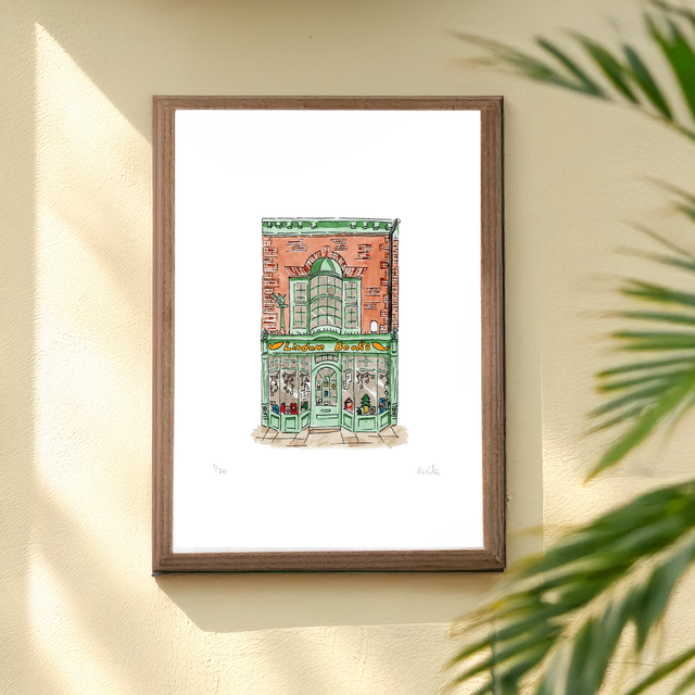 Lindum Books, Lincoln – UK Art Print – Reading Nook Decor – Gift for Book Lovers