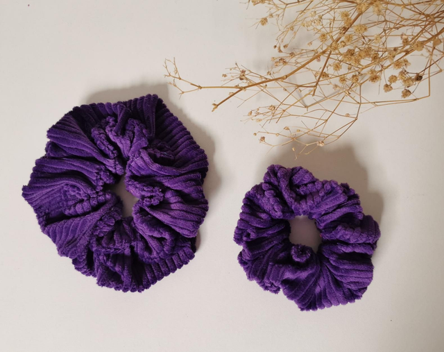 Chouchou velour violet 