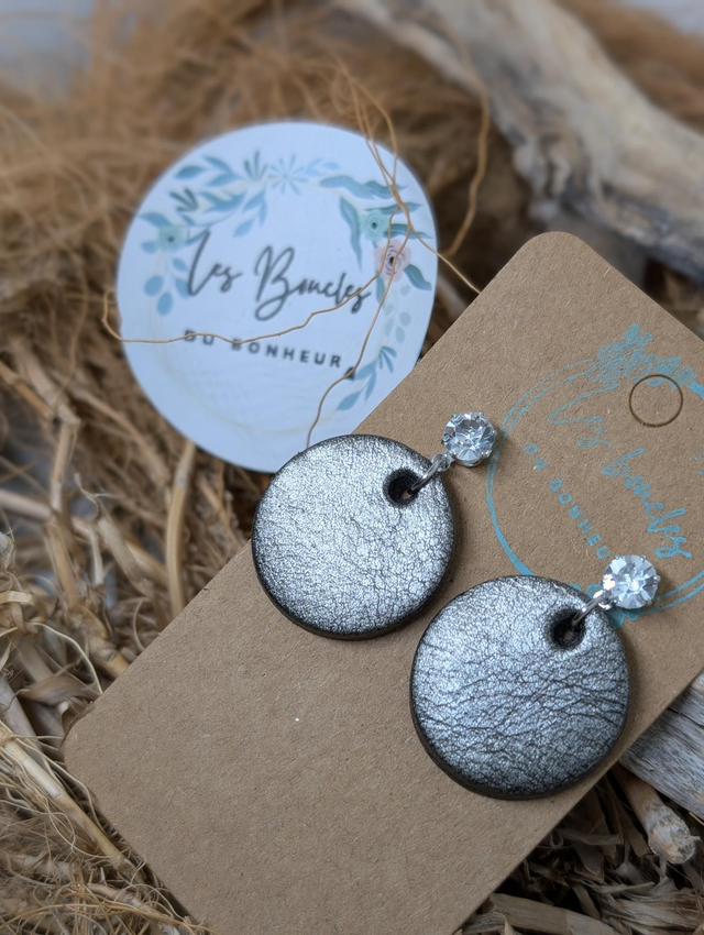 Boucles d&#039;oreilles Anti Gaspi Mini Moon gris mimo005