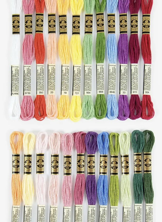 A bundle containing 24 skeins of DMC Mouliné Spécial. (1)