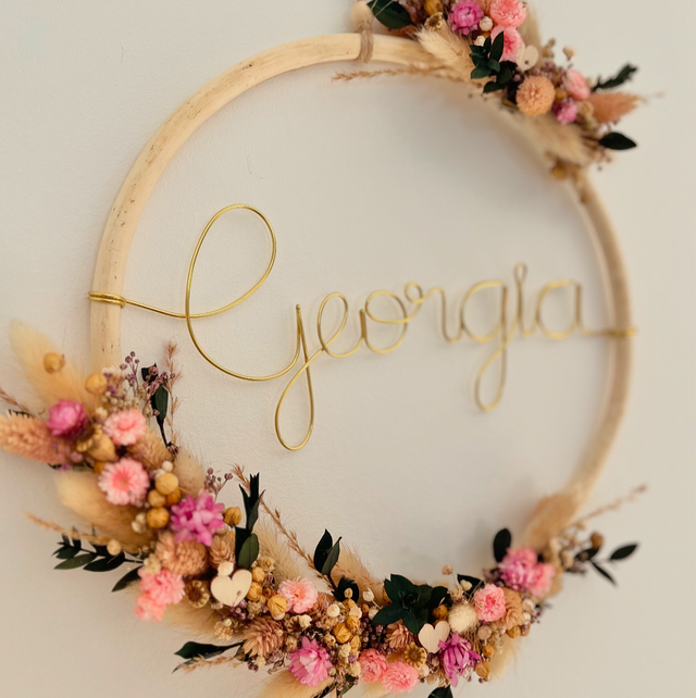 Couronne de fleurs séchées à personnaliser 