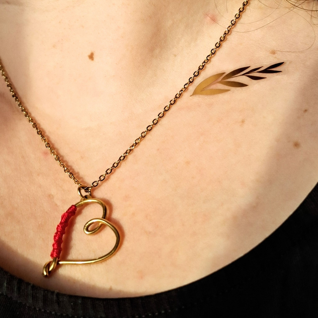 Collier Cœur tissé coloré 