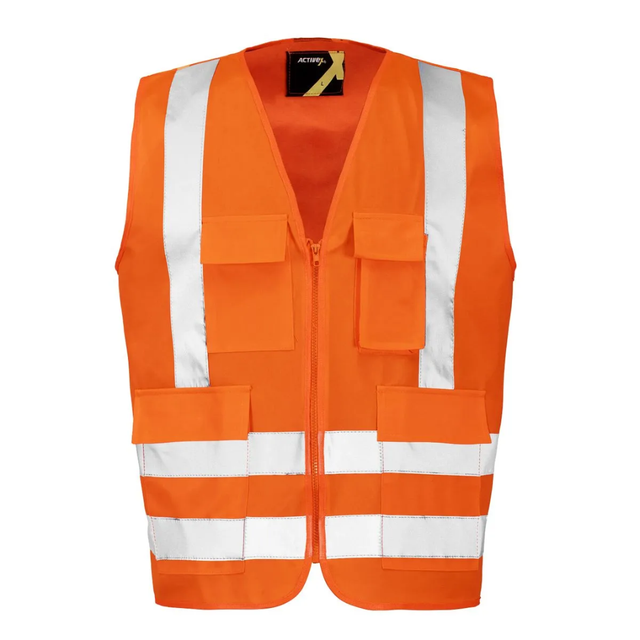 Chaleco Geólogo Activex Naranjo 4 Bols.Alta Vis.C/Cinta