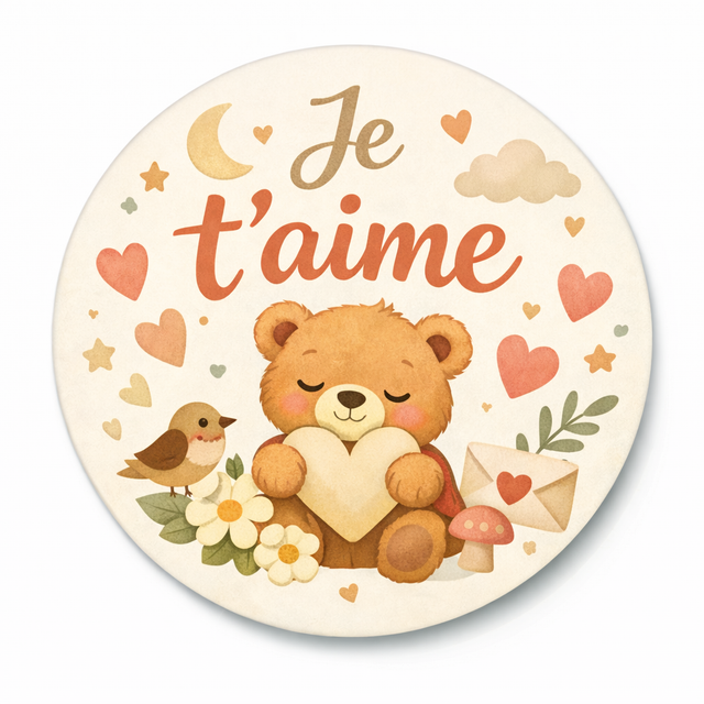 Badge je t’aime 