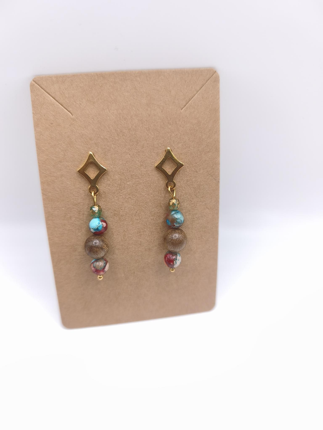 Boucles d'oreilles jaspe impérial 