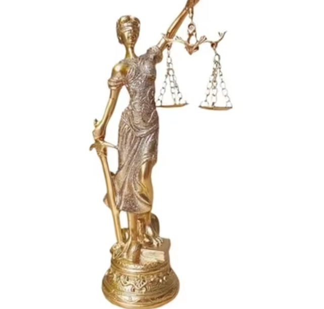 Vintage beeld Themis godin van de gerechtigheid (20cm)