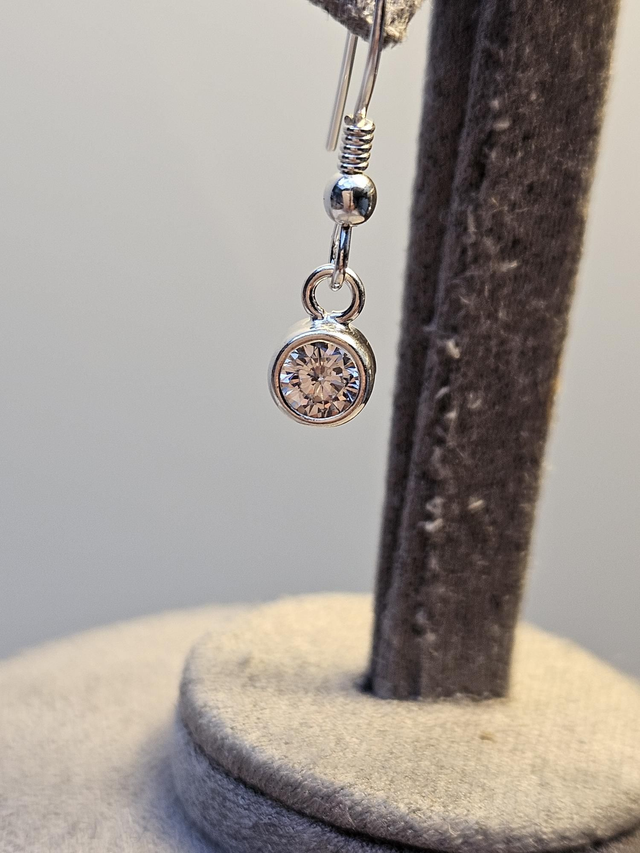 Clear crystal cubic zirconia sterling silver hooks 