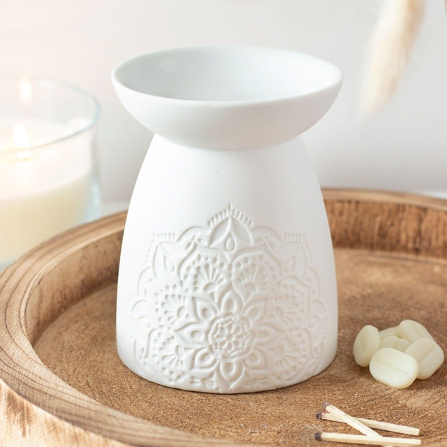 White Ceramic Mandala Burner